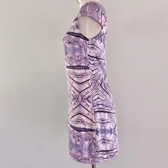 Cute DOTTI retro vintage style silky stretch Shift Dress with cap sleeves SIZE 8 - Picture 4 of 7